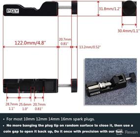 img 1 attached to 🔧 PQY Universal Spark Plug Gap Tool: Ideal for 10mm, 12mm, 14mm, and 16mm Spark Plugs - Black