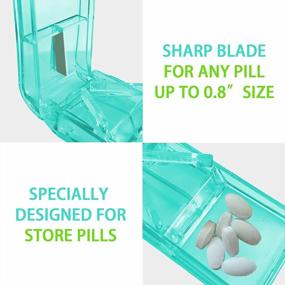 img 2 attached to USA-Designed 2PCS Pill Cutter With Safety Shield - Ideal For Small Or Large Pills - Doubles As Pill Case - Travel-Friendly - Lake Blue