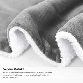 img 2 attached to Уютное двустороннее фланелевое флисовое одеяло из шерпы - мягкое двухслойное теплое одеяло для дома, офиса, дивана, дивана и путешествий - размеры 51X63 дюйма