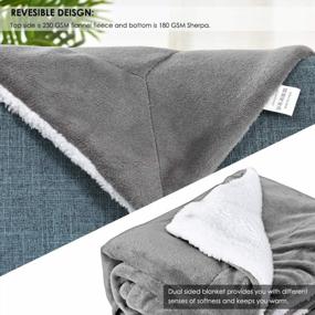 img 1 attached to Cozy Reversible Sherpa Flannel Fleece Blanket - Soft Dual Layer Warm Throw Blanket For Home, Office, Couch, Sofa, And Travel - Measures 51X63 Inches