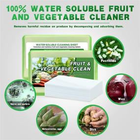 img 3 attached to Enyur Food-Grade Fruit and Vegetable Wash, Produce Cleaner - Water-Soluble Cleaning Sheets, Wax Remover for Home Use and Travel - 32 Loads