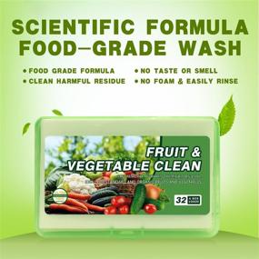 img 1 attached to Enyur Food-Grade Fruit and Vegetable Wash, Produce Cleaner - Water-Soluble Cleaning Sheets, Wax Remover for Home Use and Travel - 32 Loads