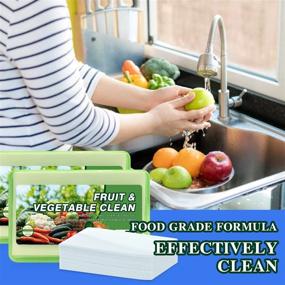 img 2 attached to Enyur Food-Grade Fruit and Vegetable Wash, Produce Cleaner - Water-Soluble Cleaning Sheets, Wax Remover for Home Use and Travel - 32 Loads