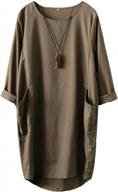 oversized tunic dress with long sleeves, loose fit, and convenient pockets for women by minibee логотип