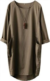 img 4 attached to Oversized Tunic Dress With Long Sleeves, Loose Fit, And Convenient Pockets For Women By Minibee