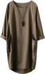 oversized tunic dress with long sleeves, loose fit, and convenient pockets for women by minibee logo
