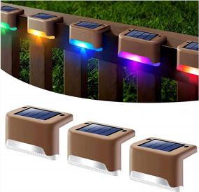 img 4 attached to Outdoor Solar Deck Lights 3 Pack - Waterproof LED Step Lights For Decks, Railing, Stairs, Fence, Yard & Patio (Color Changing)
