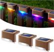 outdoor solar deck lights 3 pack - waterproof led step lights for decks, railing, stairs, fence, yard & patio (color changing) logo