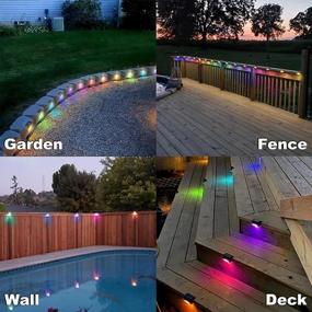 img 1 attached to Outdoor Solar Deck Lights 3 Pack - Waterproof LED Step Lights For Decks, Railing, Stairs, Fence, Yard & Patio (Color Changing)