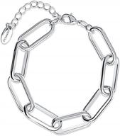 модный серебристый браслет-скрепка унисекс массивный браслет от berricle логотип