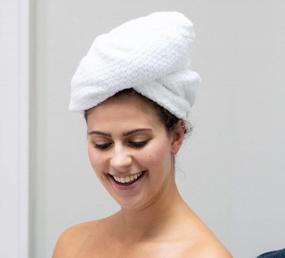 img 1 attached to Белое быстросохнущее полотенце для волос Everplush