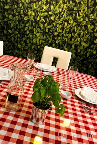 img 1 attached to YEMYHOM Rectangle Tablecloth: Spill-Proof, Oil-Proof Microfiber Cover For Indoor/Outdoor Parties - Red And White Checkered (60X104 Inch) review by Brenda Hobbs