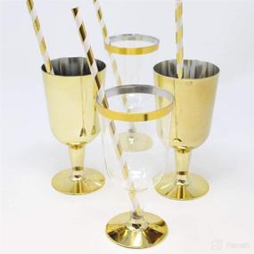 img 2 attached to 🎉 Chic and Festive Just Artifacts Metallic Gold Paper Straws - 100pcs, Premium Disposable Drinking Straws