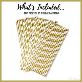 img 3 attached to 🎉 Chic and Festive Just Artifacts Metallic Gold Paper Straws - 100pcs, Premium Disposable Drinking Straws