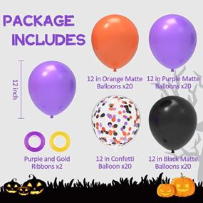 img 3 attached to 80-Piece Halloween Birthday Party Balloon Set With Confetti Balloons - Black, Orange, And Purple Haunted Themed Decorations