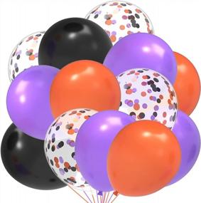 img 4 attached to 80-Piece Halloween Birthday Party Balloon Set With Confetti Balloons - Black, Orange, And Purple Haunted Themed Decorations