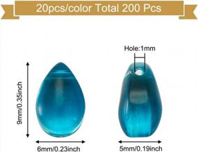 img 2 attached to 200 Top Drilled Transparent Teardrop Czech Glass Beads In 10 Colors For DIY Jewelry Making: Colorful Water Drop Crystal Glass Beads And Chandelier Pendants - Craft Supplies By Beadthoven