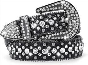 img 4 attached to Bling Up Your Look With Sansths Women'S Rhinestone Belt For Jeans And Men'S Western Cowgirl Studded Belt