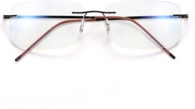 img 4 attached to Rimless Bifocal Reading Glasses Blocking Vision Care : Reading Glasses