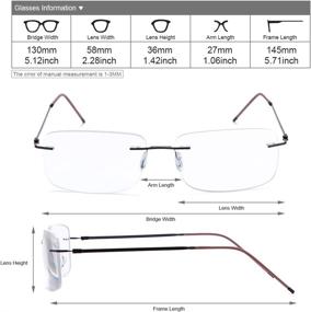 img 2 attached to Rimless Bifocal Reading Glasses Blocking Vision Care : Reading Glasses