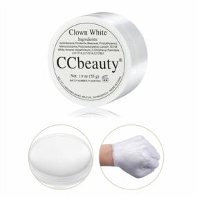 img 3 attached to CCbeauty Professional Large Clown White Face Paint Oil Cream (1,9 унции) с красным клоунским носом - Хэллоуин Джокер Скелет вампира Зомби Набор для макияжа для спецэффектов SFX DressUp Makeup