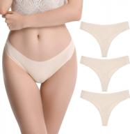 4/7 pack of sexy no show levao seamless thongs for women - stretch g-string underwear logo