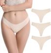 4/7 pack of sexy no show levao seamless thongs for women - stretch g-string underwear logo