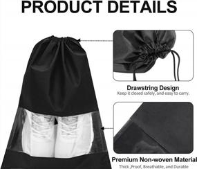 img 1 attached to YAMIU 12PCS Shoe Bags for Travel - Dustproof Drawstring Shoe Organizers, Ideal for Men & Women, Black