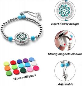 img 1 attached to Stainless Steel Aromatherapy Diffuser Bracelet With Rose Locket And 15 Refill Pads - Perfect Mother'S Day Gift For Women By Ttstar