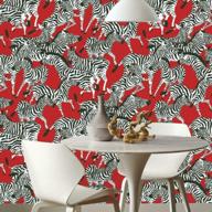 transform your space with waverly herd together peel and stick wallpaper in red and white logo