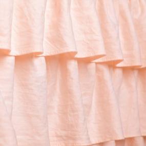 img 2 attached to 3-Tiered Peach Ruffled Crib Skirt For Baby Girl Nursery Bedding | Dust Ruffle