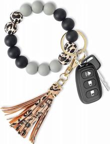 img 4 attached to Силиконовый бисерный брелок для ключей Doormoon, браслет, кольцо для ключей с накладкой для ключей от телефона, дома и автомобиля