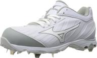 👟 mizuno 9 spike advanced softball women's shoes - white and red athletic footwear logo