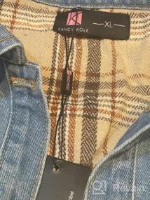 img 5 attached to Vintage Trucker Shacket Jacket: KANCY KOLE Jean Plaid Denim Button Down