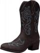 women's cowboy boots 9800mid calf cowgirlwestern embroidered pull-on - vepose ladies' boots logo