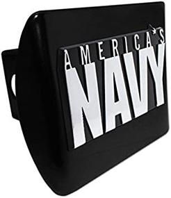 img 1 attached to Show Your Navy Pride With Elektroplate'S Black Metal Hitch Cover