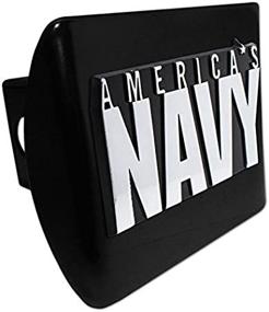 img 2 attached to Show Your Navy Pride With Elektroplate'S Black Metal Hitch Cover