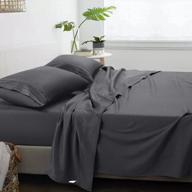 cohome 4-piece king sheet set with 16-inch deep pocket, 1800 thread count microfiber sheets, easy fit, wrinkle-free, and easy care - dark grey логотип