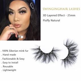 img 3 attached to Get Bold And Beautiful Eyes With SWINGINGHAIR 3D Mink Lashes | Handmade, Reusable And Ideal For Achieving Drama And Natural Glam