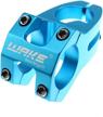 wake 31.8mm short mountain bike stem - lightweight aluminum alloy stem for most bicycles, including road bikes, mtbs, bmxs, and fixie gears - available in black, blue, gold, and red logo