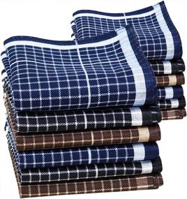 img 4 attached to 🧣 Houlife Assorted Striped Checked Handkerchiefs: A Must-Have Collection of Men's Accessories