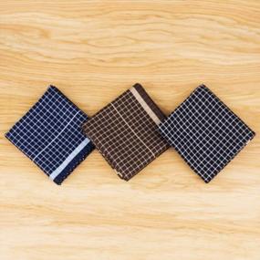 img 3 attached to 🧣 Houlife Assorted Striped Checked Handkerchiefs: A Must-Have Collection of Men's Accessories