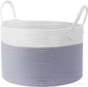 img 4 attached to Versatile Large Cotton Rope Baskets: Ideal for Laundry, Toys, Blankets, and More!