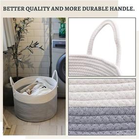 img 1 attached to Versatile Large Cotton Rope Baskets: Ideal for Laundry, Toys, Blankets, and More!