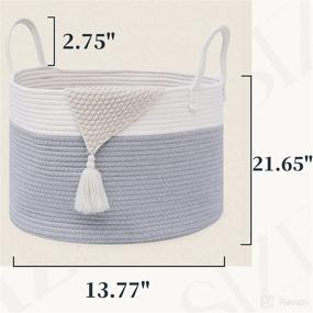 img 3 attached to Versatile Large Cotton Rope Baskets: Ideal for Laundry, Toys, Blankets, and More!