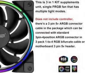 img 2 attached to Pccooler Moonlight Series 120Mm RGB LED Fan - Enhancing PC Performance With Dual Light Loop Quiet Fan And Various Light Modes