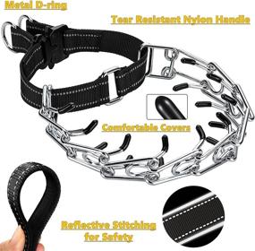 img 1 attached to 🐶 DEYACE Reflective Dog Collar with Quick-Release Metal Buckle – Adjustable Stainless Steel Anti-Pull Training Collar for Dogs