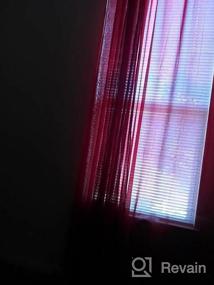 img 5 attached to DWCN Amaranth Red Sheer Curtains - драпировка из искусственной льняной вуали с люверсом сверху, набор из 2 панелей размером 52 x 108 дюймов в длину для окон спальни