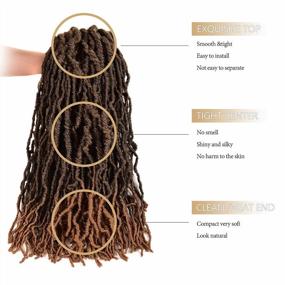 img 3 attached to Get Natural Looking Butterfly Locs With Soft 24Inch New Faux Locs Crochet Hair In T27# - 6 Pack Synthetic Braiding Hair For Black Women