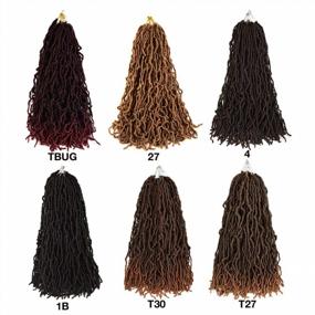 img 1 attached to Get Natural Looking Butterfly Locs With Soft 24Inch New Faux Locs Crochet Hair In T27# - 6 Pack Synthetic Braiding Hair For Black Women